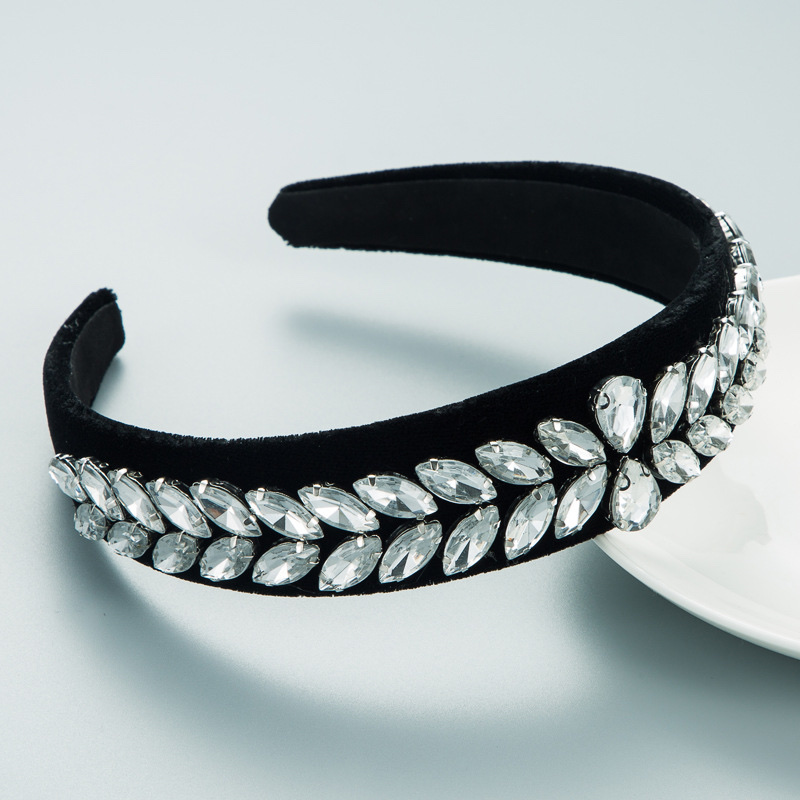 European and American retro Baroque geometric rhinestone hair band full figure