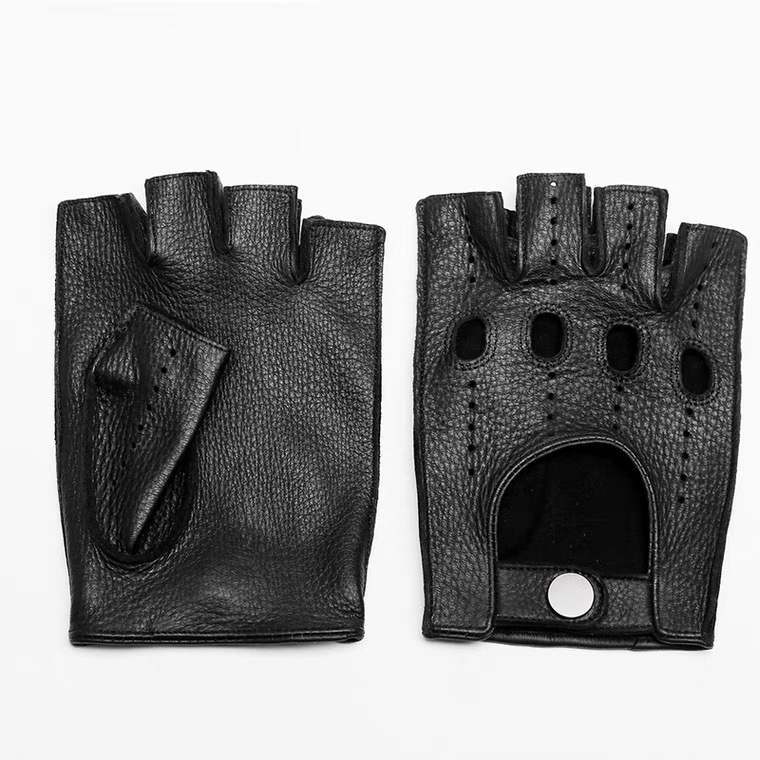 Bike ride Harley motorcycle original men's half finger deerskin gloves combat wear fitness