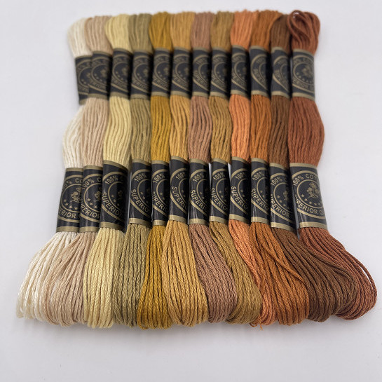 十字绣线棕粉色225号配线补线 鞋垫绣花手工刺绣线生态棉24支49