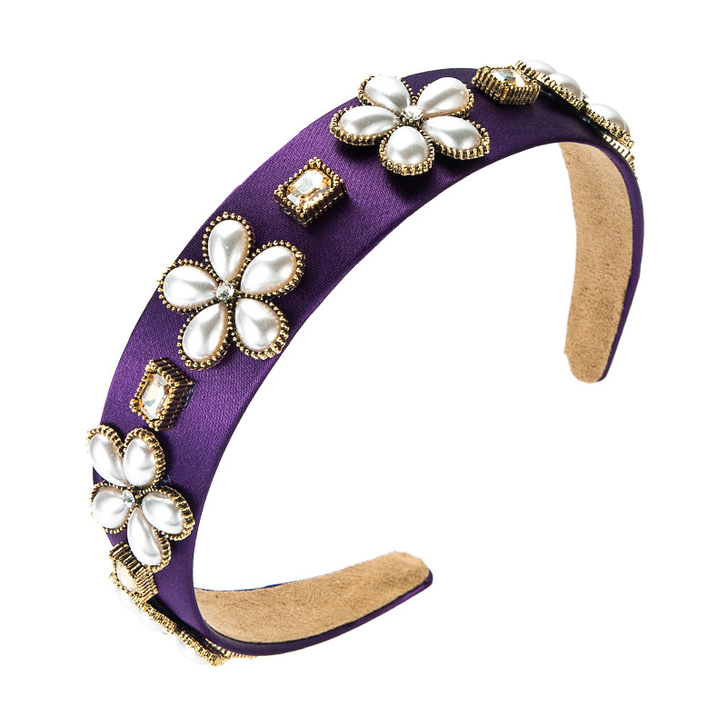 Baroque-style retro pearl flower headband Item Picture