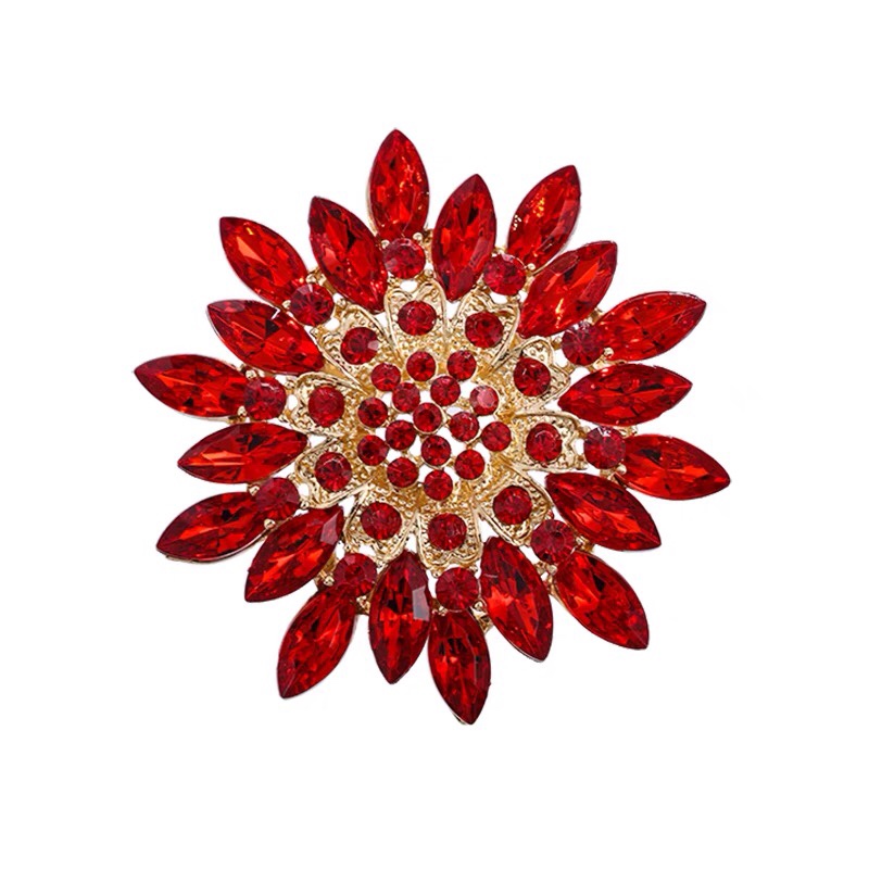 Glass diamond diamond sunflower brooch