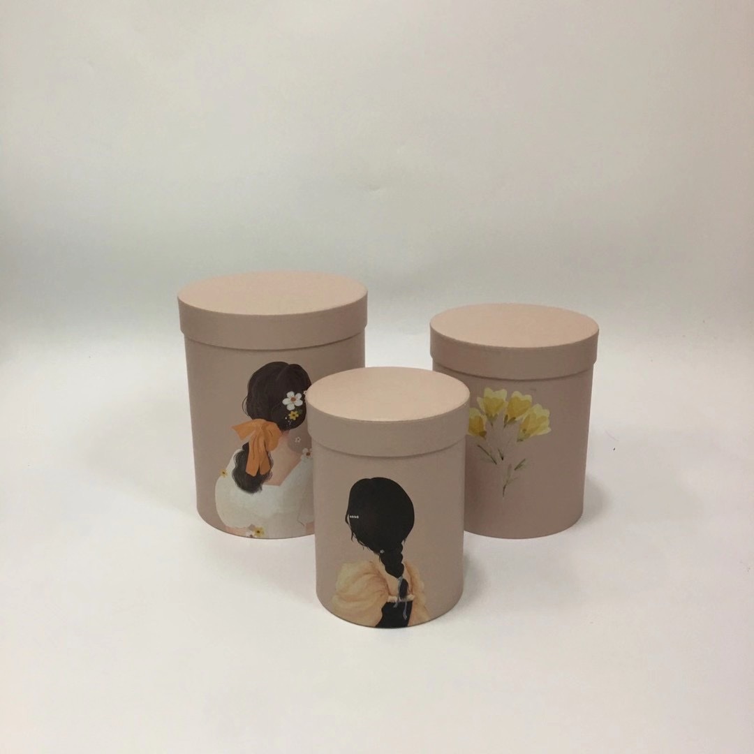 Round, exquisite gift, printed surface, cute packaging, gift box for girls, birthday gift box details Picture