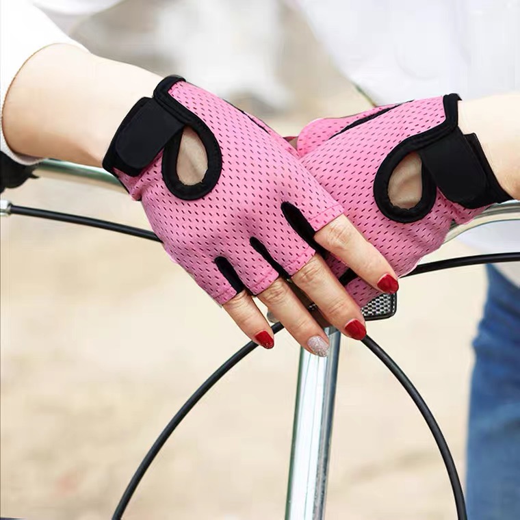 Fitness gloves women's half finger sports men's anti-skating silk thin summer cycling equipment training pull-up anti-cocoon