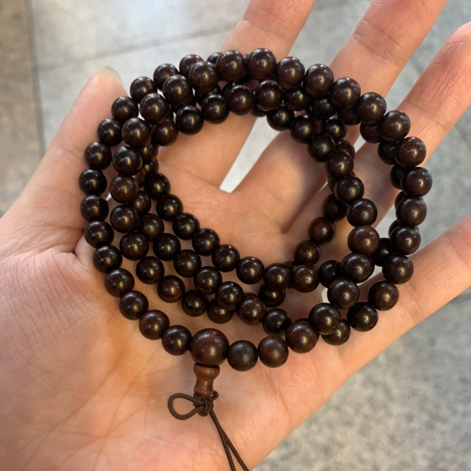 6-millimeter rosewood Buddhist prayer beads
