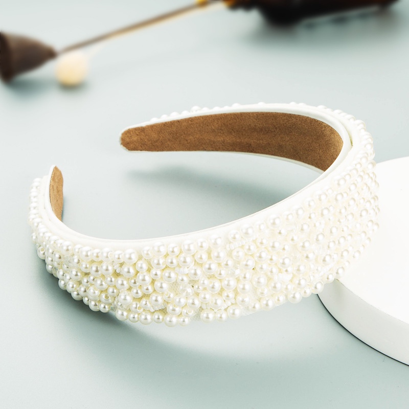Exaggerated starry sky pearl crystal headband from Europe and America full figure