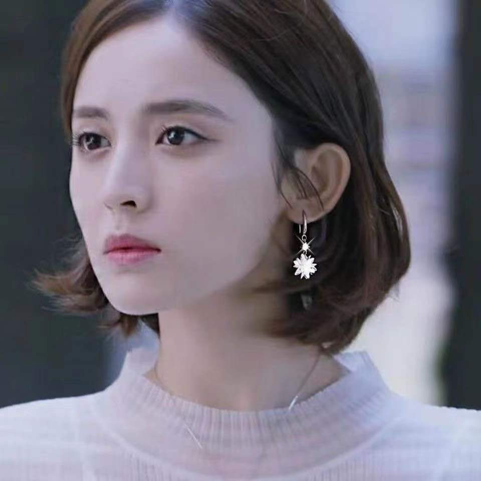 Korean temperament all-in-one earrings women super flash crystal ice senior earrings long thin face fashion super fairy earrings thumbnail