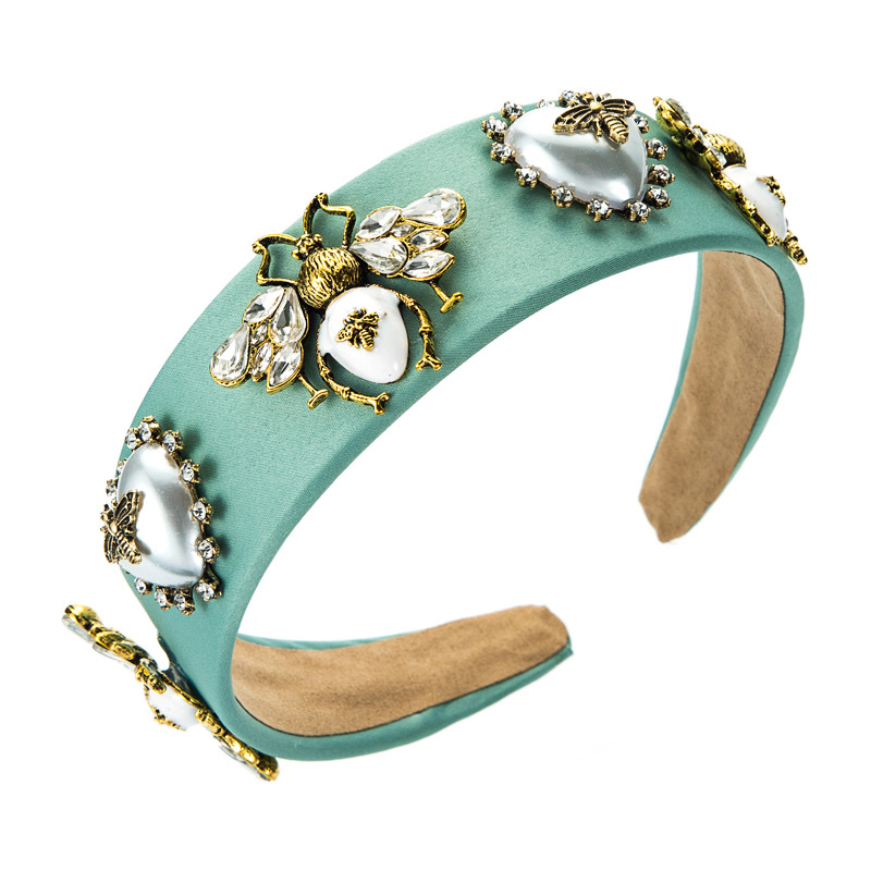 European and American personalized bee insect heart-shaped pearl headband Item Picture