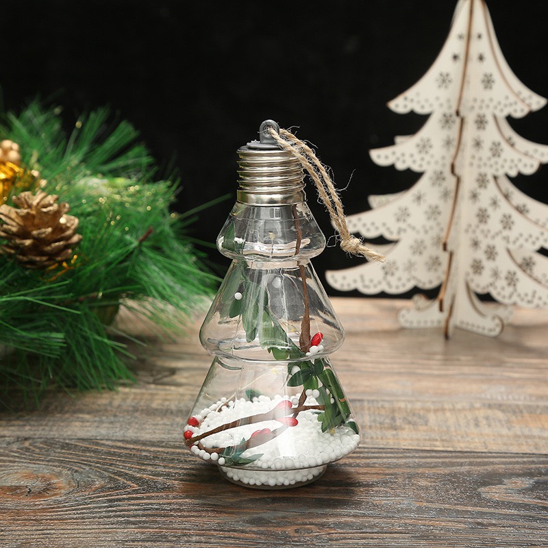 New transparent LED interior Christmas tree creative Christmas pendant Christmas tree hanging decoration manufacturers wholesale olive branch Acacia bean