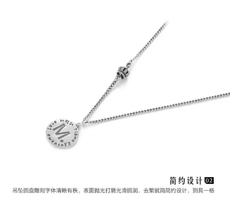 晶珀丽饰品品牌钛钢字母韩国大东门时尚潮流项链详情图3