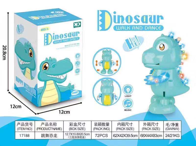 Electric omnidirectional light music car dinosaur details Picture