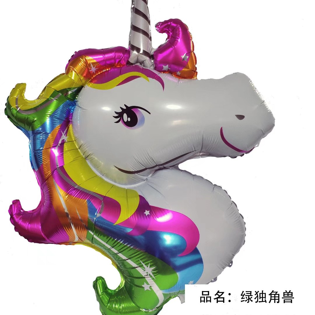 Big unicorn head pink purple color mixable birthday party arrangement thumbnail