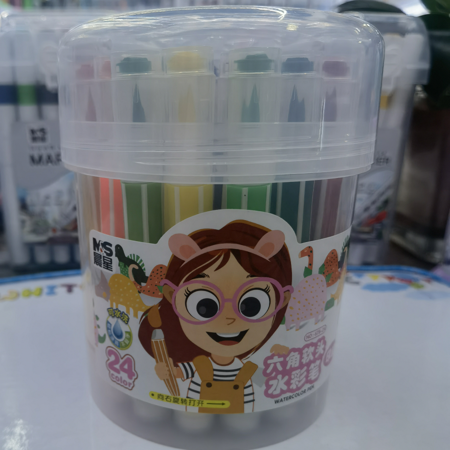 Kaihang Pen Line Office Culture Writing Tools Drawing Watercolor Pen 678 Seal Soft Head Watercolor Pen 24 Colors