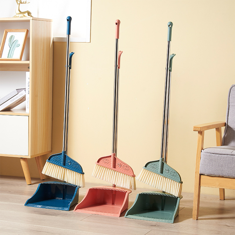X22－9118实色玫瑰套扫组合套装 卧室清洁扫地扫把 家用塑料扫帚