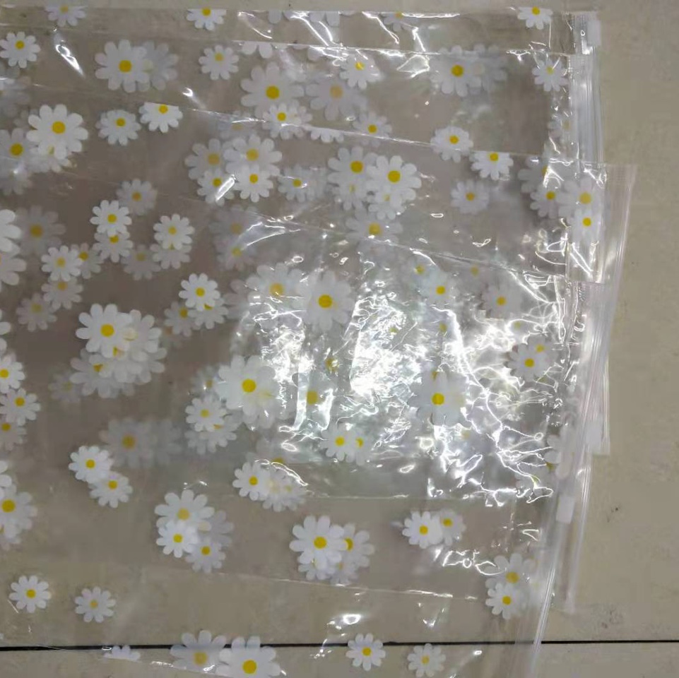 菊花磨砂拉链袋22*30