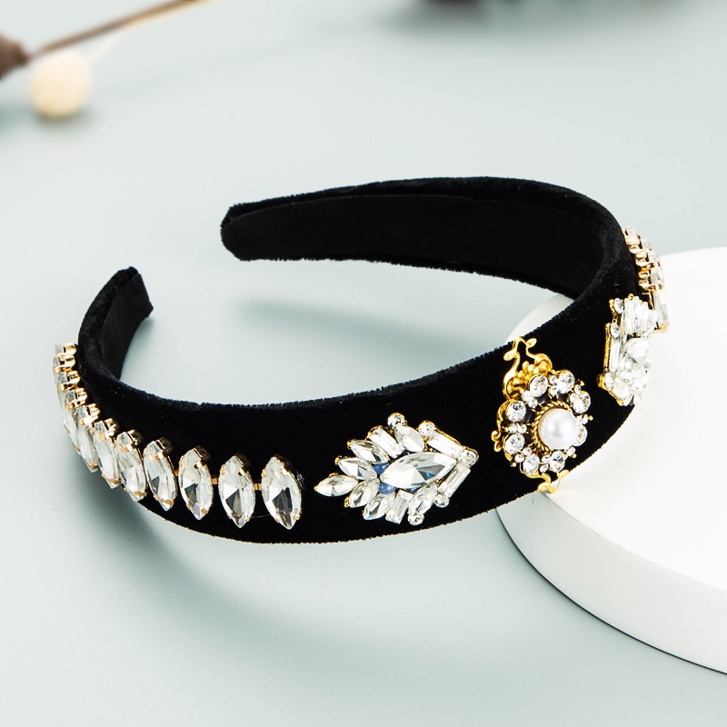 European and American creative and personalized diamond-shaped colored rhinestone headband full figure