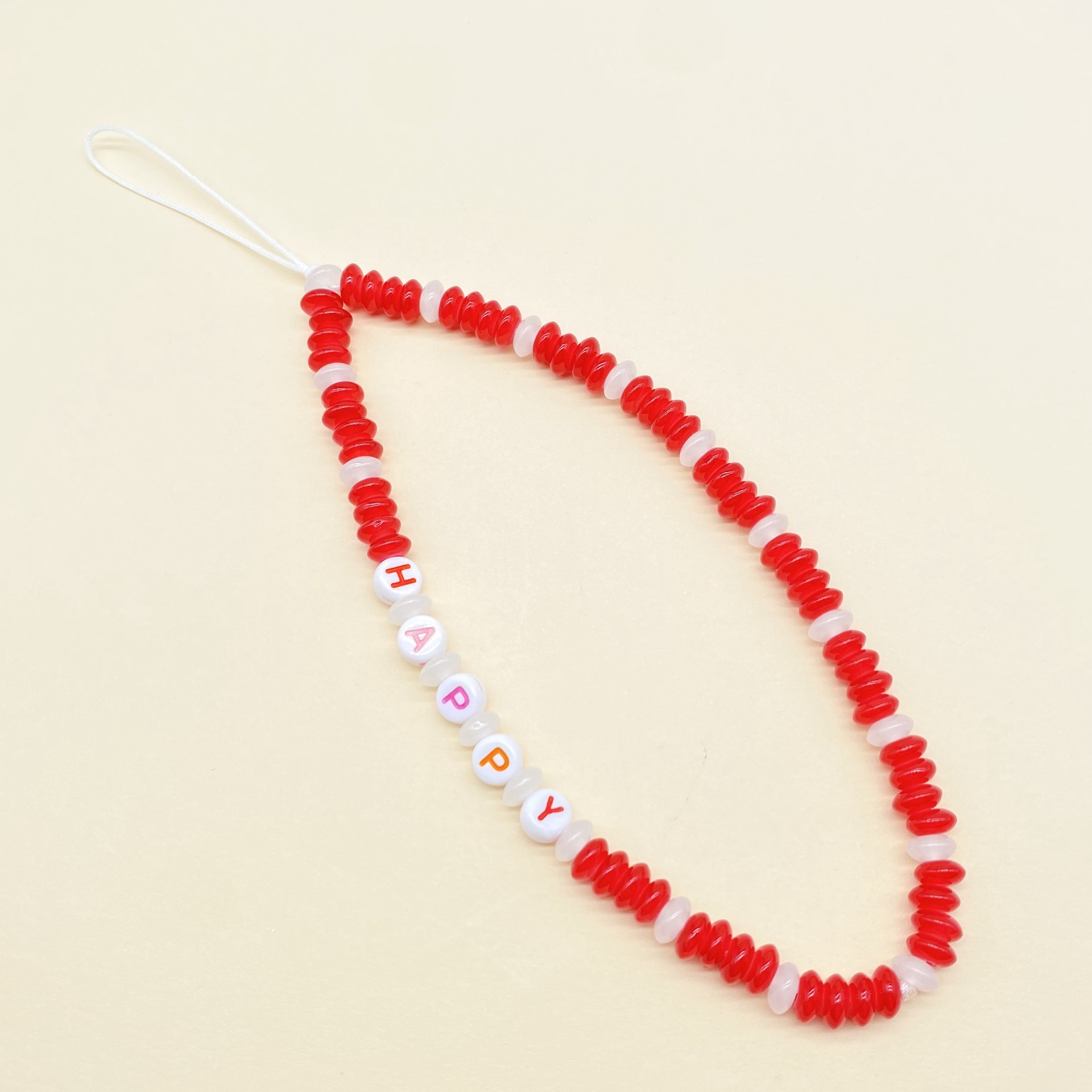 ins Europe and the United States fashion mobile phone chain decoration red with acrylic letter anti-loss mobile phone chain 1 thumbnail