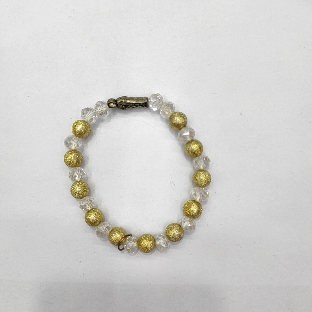 White Crystal Alloy Accessories Wearing Bead Bracelet Retro National Cross Pendant Series Handmade Diy Wearing Bead Elastic Hand Beaded Straight For Hand Decoration European And American Dragon Jewelry 1118