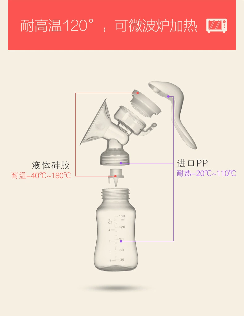 紫莓兔 手动吸奶器 吸力大孕产妇用品挤奶器拔奶催乳 Breast pump详情图3