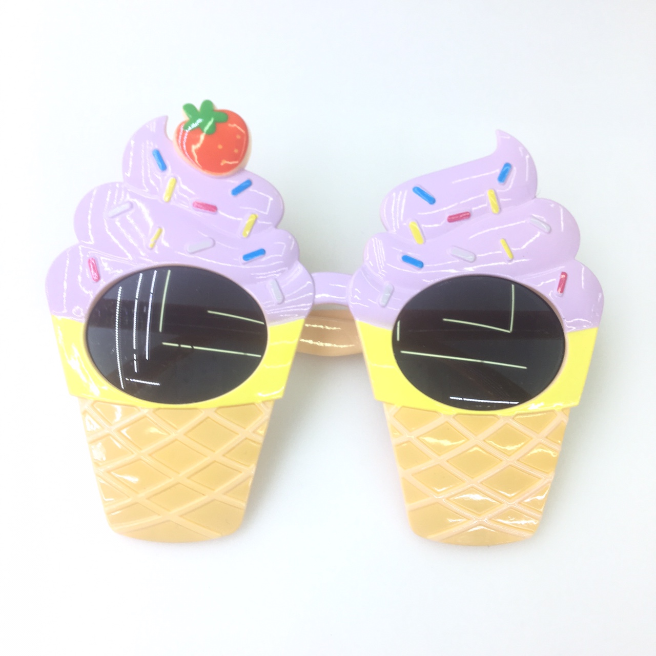 奶油甜筒双色冰淇淋造型舞会眼镜