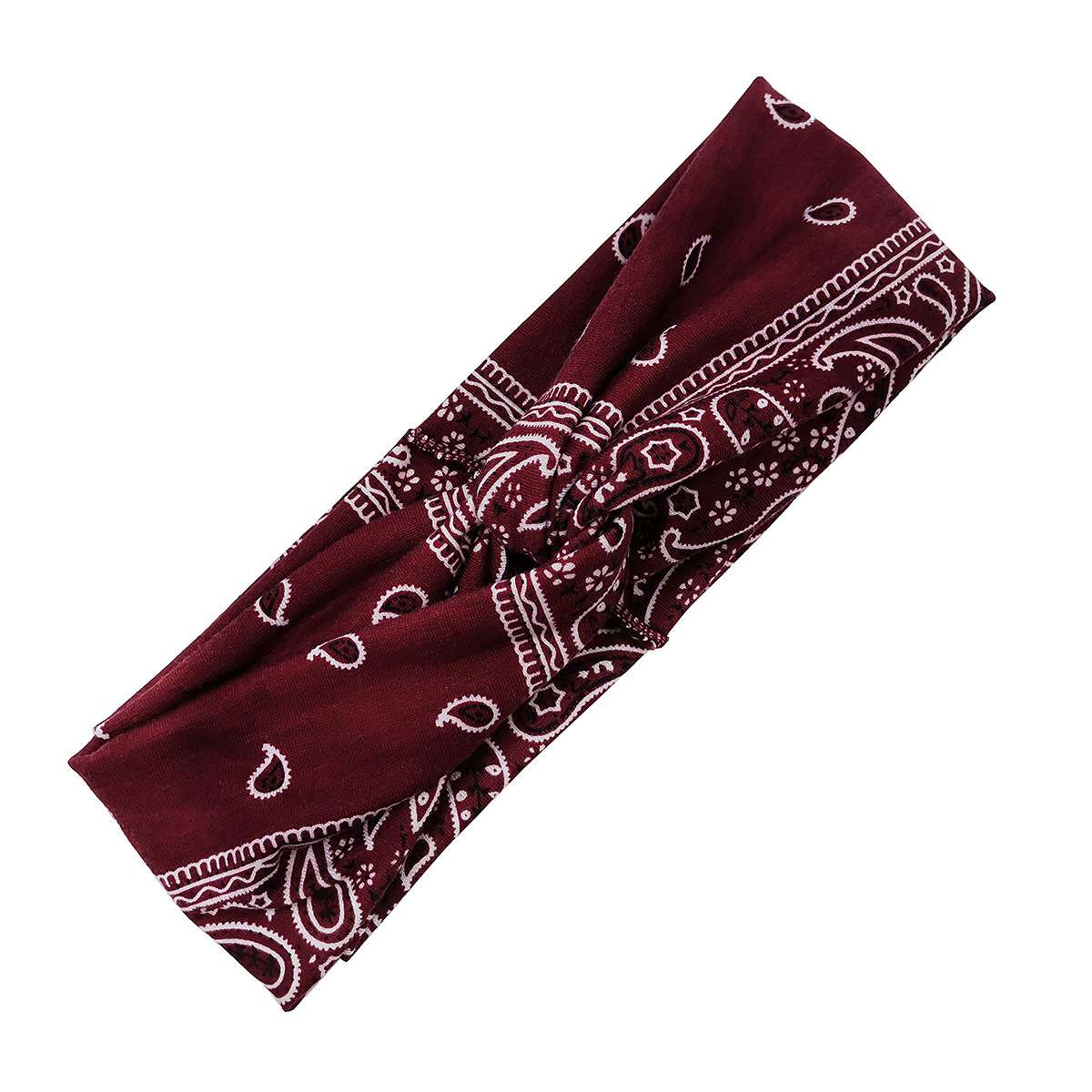 FLY87 New European and American women's printed cross headband Yoga exercise sweat-absorbing Bohemian cashew nut cross headband detail image 1