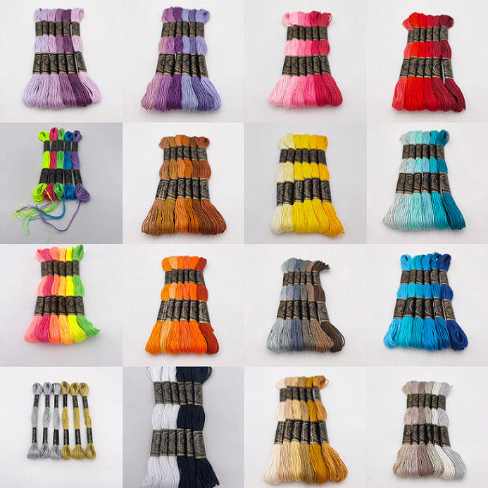 Boxed cross stitch color change 6 strands 8 m stitch color embroidery thread polyester cotton 12 sets embroidery 46 lines
