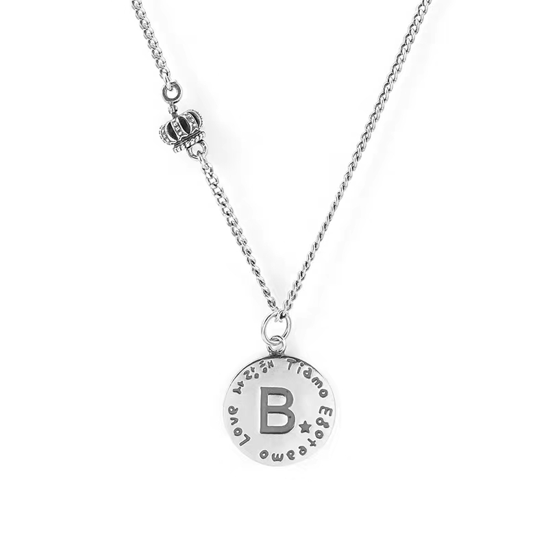 晶珀丽饰品品牌钛钢字母韩国大东门时尚潮流项链详情图1