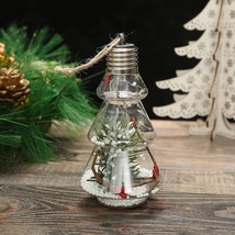 新款透明LED内景圣诞树形创意圣诞节挂件圣诞树挂饰厂家批发松枝相思豆