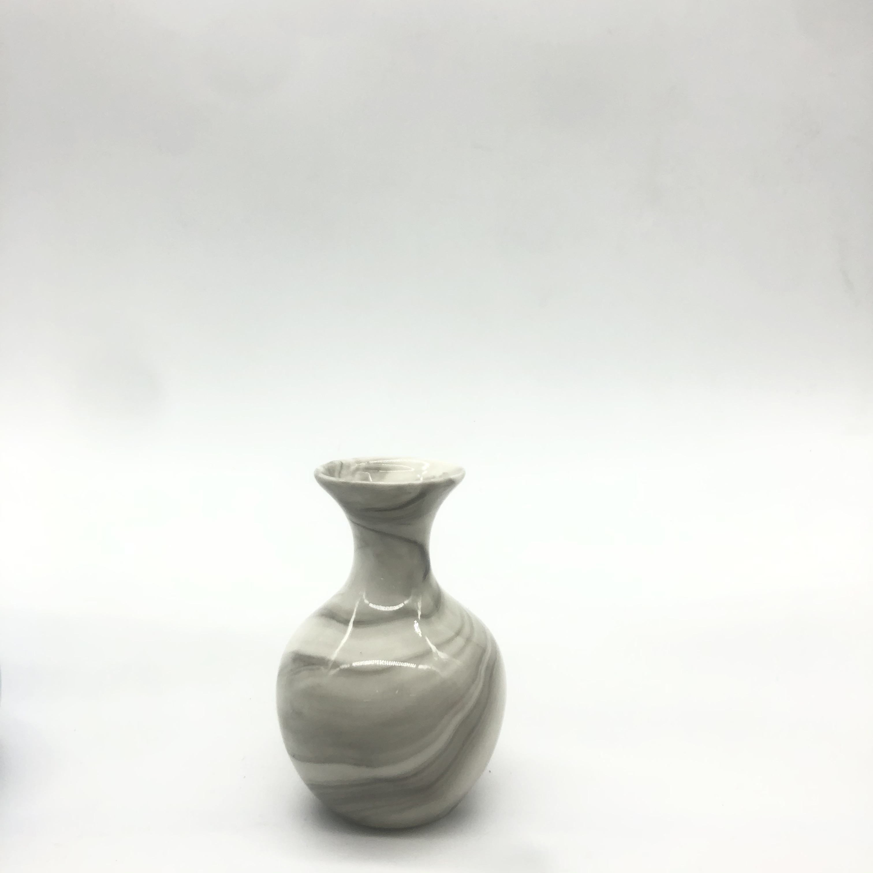 陶瓷色釉花盆陶瓷干花花瓶小清新花插满天星水培现代白色餐桌客厅家居装饰摆件