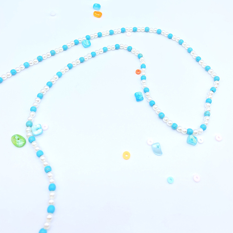 Manufacturers directly supply cross-border Amazon new fashion eyewear accessories turquoise pearl mask Eyewear double neck chain 2