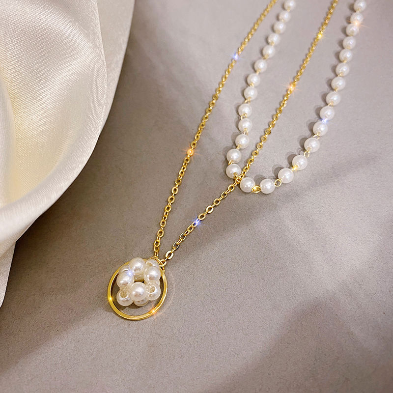 13 girls temperament pearl clavicle chain Women Korea Korea chocker collar neck accessories short necklace thumbnail