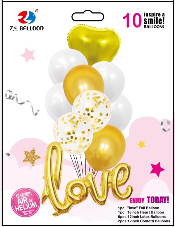 LOVE铝膜气球组合套装 情人节生日婚庆各种派对房间装饰用品 1212店面 多款可选 可订做详情图2