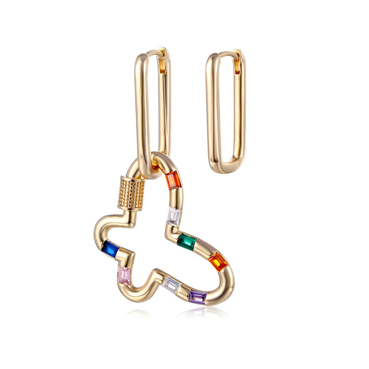 Irregular butterfly lightning earrings micro-inset zircon jewelry personality fashion item women's gold silver earrings
