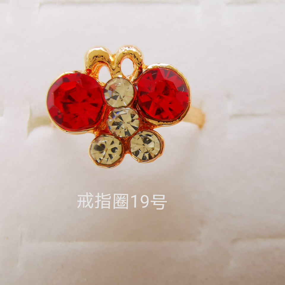 动物系列 彩钻合金戒指 电镀仿金经典款1508