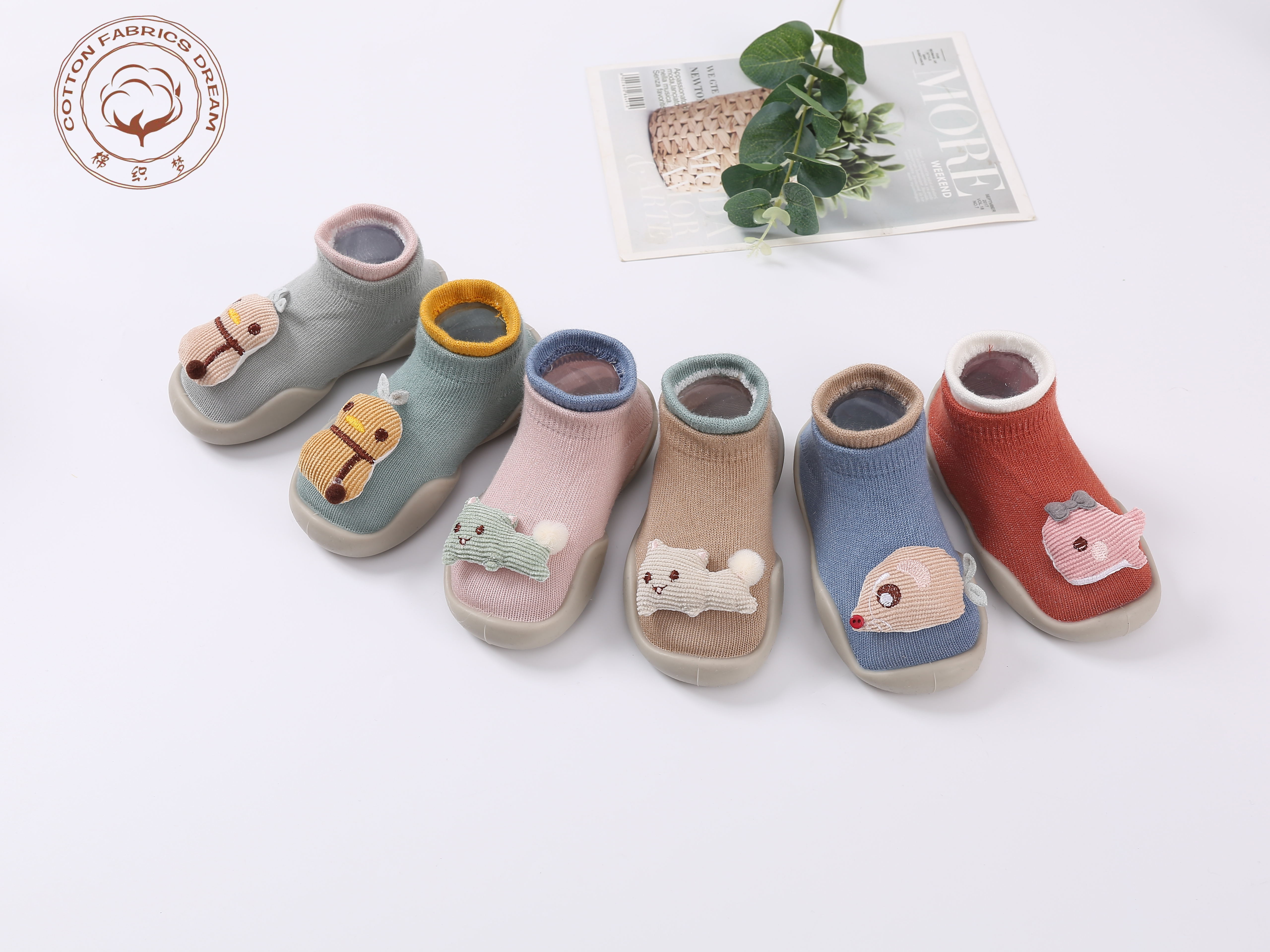 【棉织梦】新品上市 ！宝宝学步鞋1-3岁 时尚学步胶鞋袜 鞋底柔软 防滑！四季可穿不勒脚不掉跟一件代发新品软底鞋子细节图