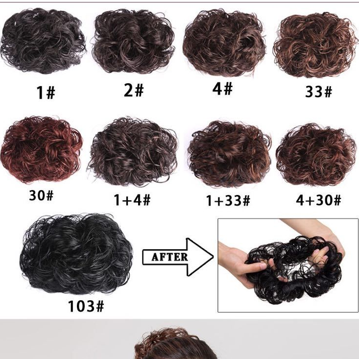 The P material wig loop and hair bundle are simple, elegant, beautiful and convenient to use. Shuangjiao Wig 040