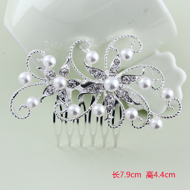 Direct sales of domestic trend products from the manufacturer, including hair accessories, water diamond flower combs, beautiful headwear, and bride butterfly hair combs. Wholesale 51 detail image 1