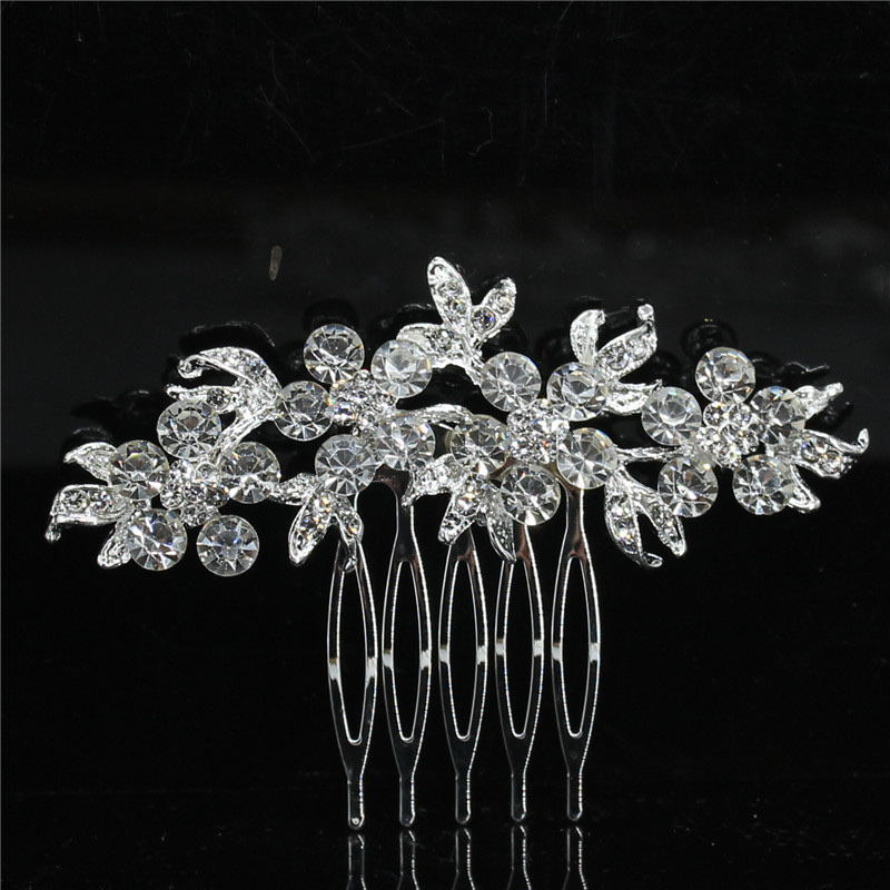 Direct sales of domestic trend products from the manufacturer: hair accessories, water diamond flower combs, beautiful headwear, bride butterfly hair combs wholesale. 47 detail image 1