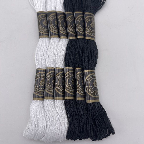 盒装十字绣线渐变色6股8米绣线彩色绣花线涤棉12支装绣花线33