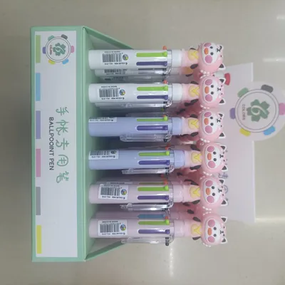 Animal Cat 6 Color Hand Ledger Pen Office Business General Material Environmental Protection, Safety, Non-Toxic And Odorless
