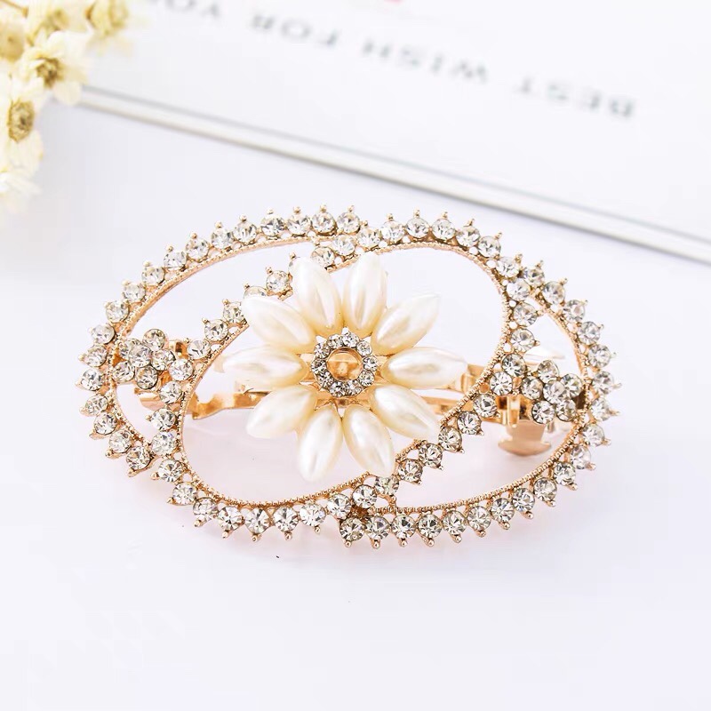 Pearl flower rhine-diamond hairpin