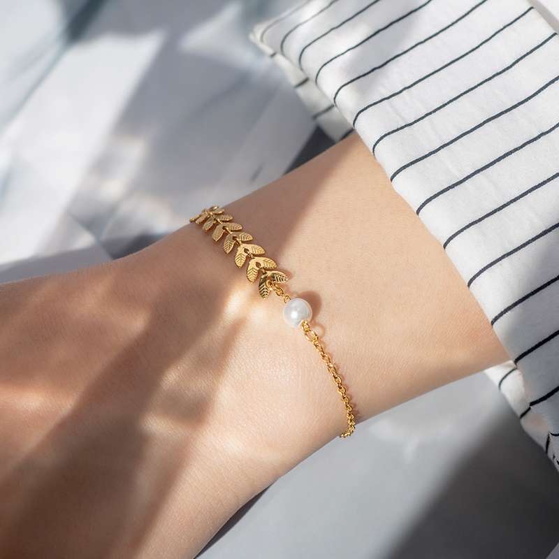 High-end wheat ear pearl bracelet for women in Rose gold ins, with a niche design and a light luxury, cold style Specification image