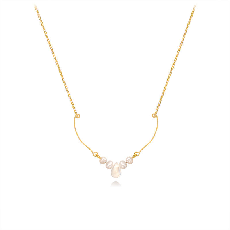 48 sea pearl mermaid tears pearl drop necklace female Instagram collarbone chain student Korean version simple design sense thumbnail