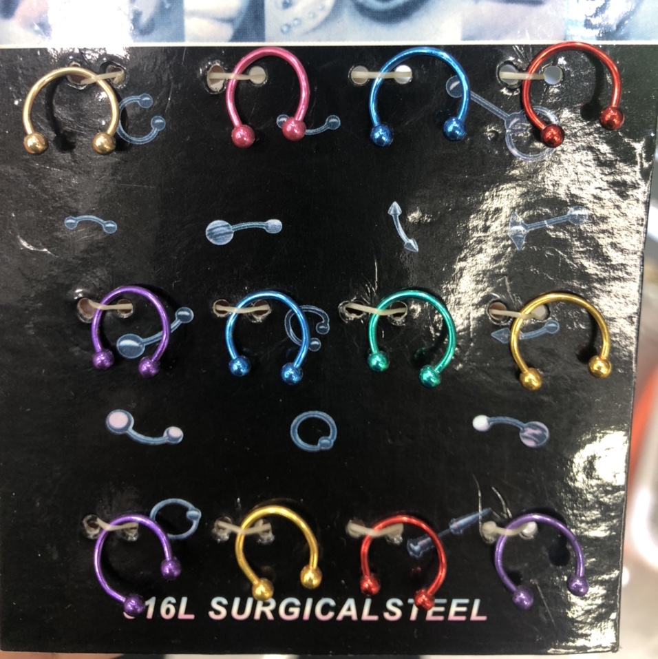Electrophoretic C-shaped Korean style trendy jewelry, electrophoretic mixed color Laiyi jewelry 0325