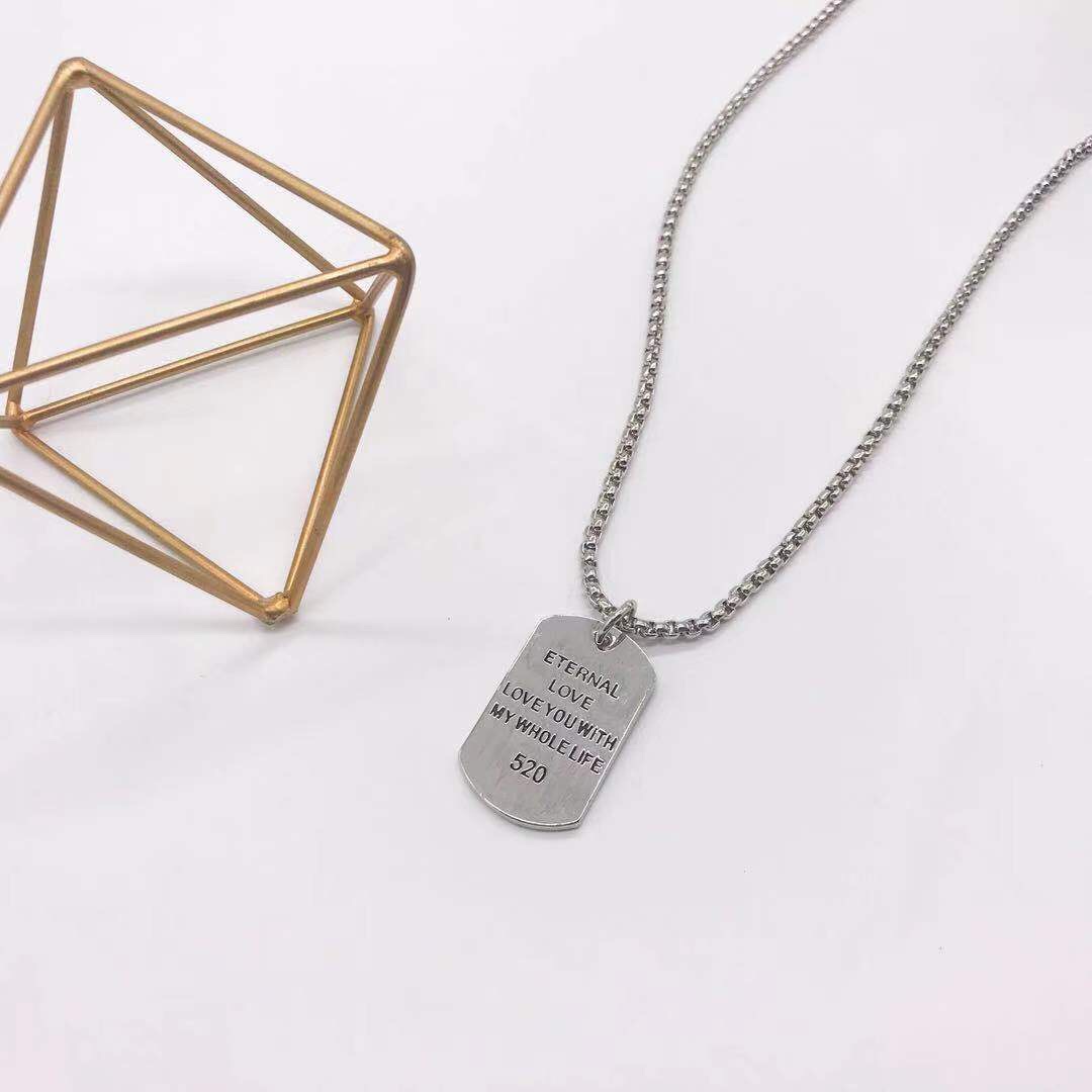 Men's unembroidered steel necklace