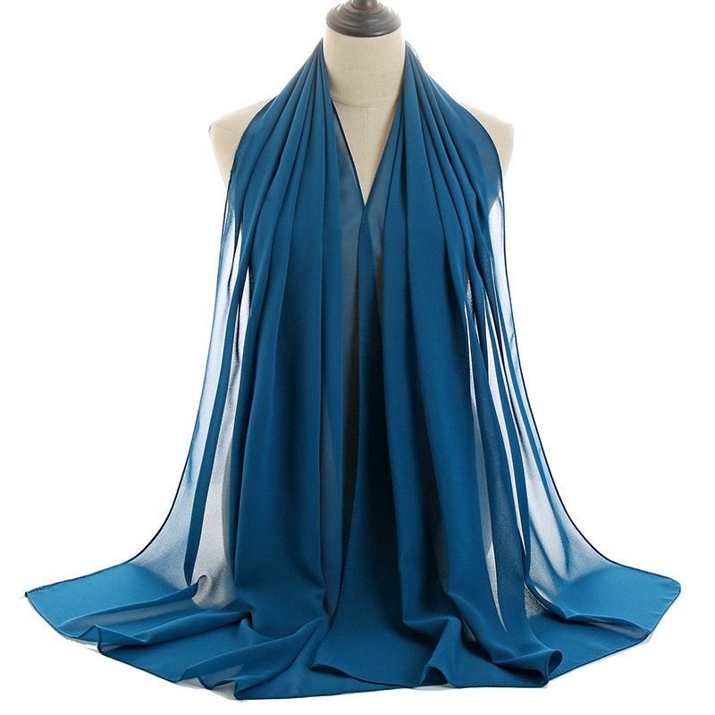 Regalo verano nuevo 80 color color sólido chiffon alta calidad popular larga toalla casual cubierta cabeza gasa pañuelo 12 detail image 3