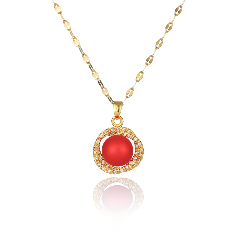 Korean version internet-famous pearl necklace, fashionable and simple, women's collarbone chain, neck chain, gold-plated pearl pendant manufacturer wholesale 2 detail image 4