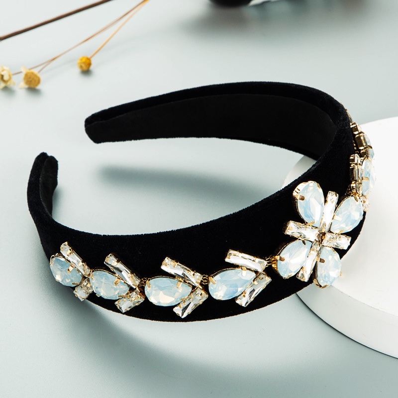 Personalized teardrop-shaped glass diamond accessory flower fashion and elegant headband full figure