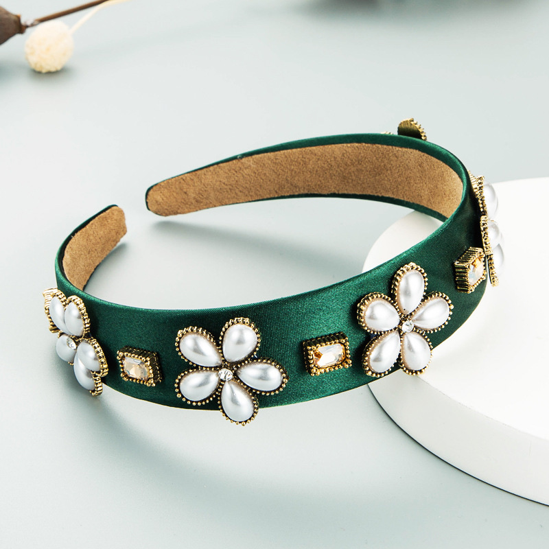 Baroque-style retro pearl flower headband full figure