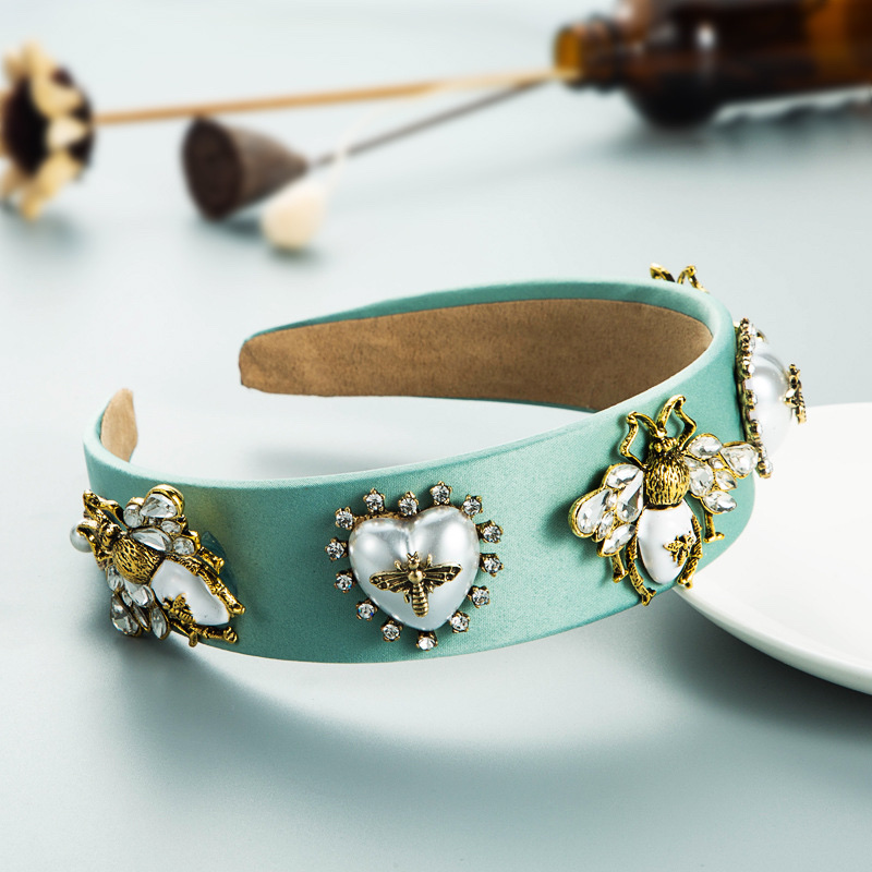 European and American personalized bee insect heart-shaped pearl headband details Picture