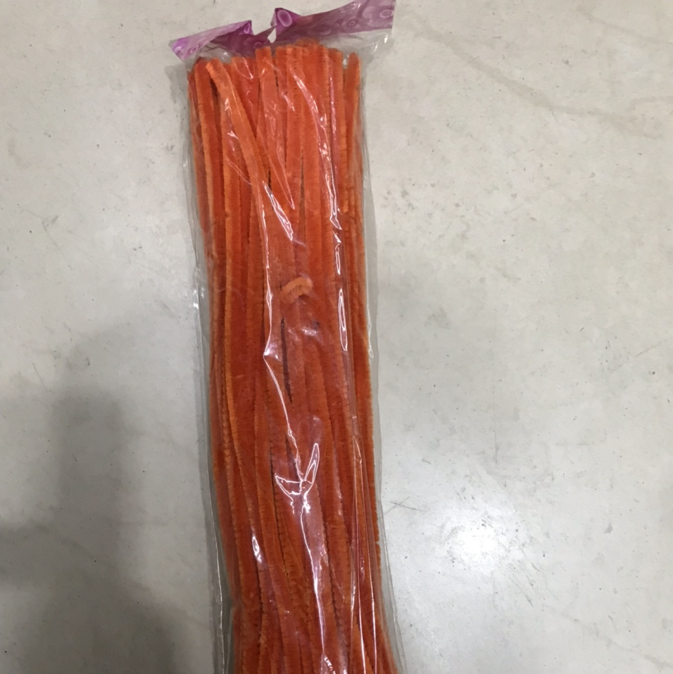 The wool strips are orange